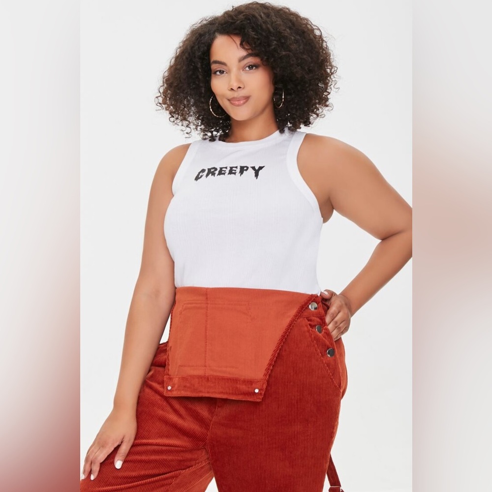 FOREVER 21 “Creepy” Ribbed Crop Top Tank~NWT